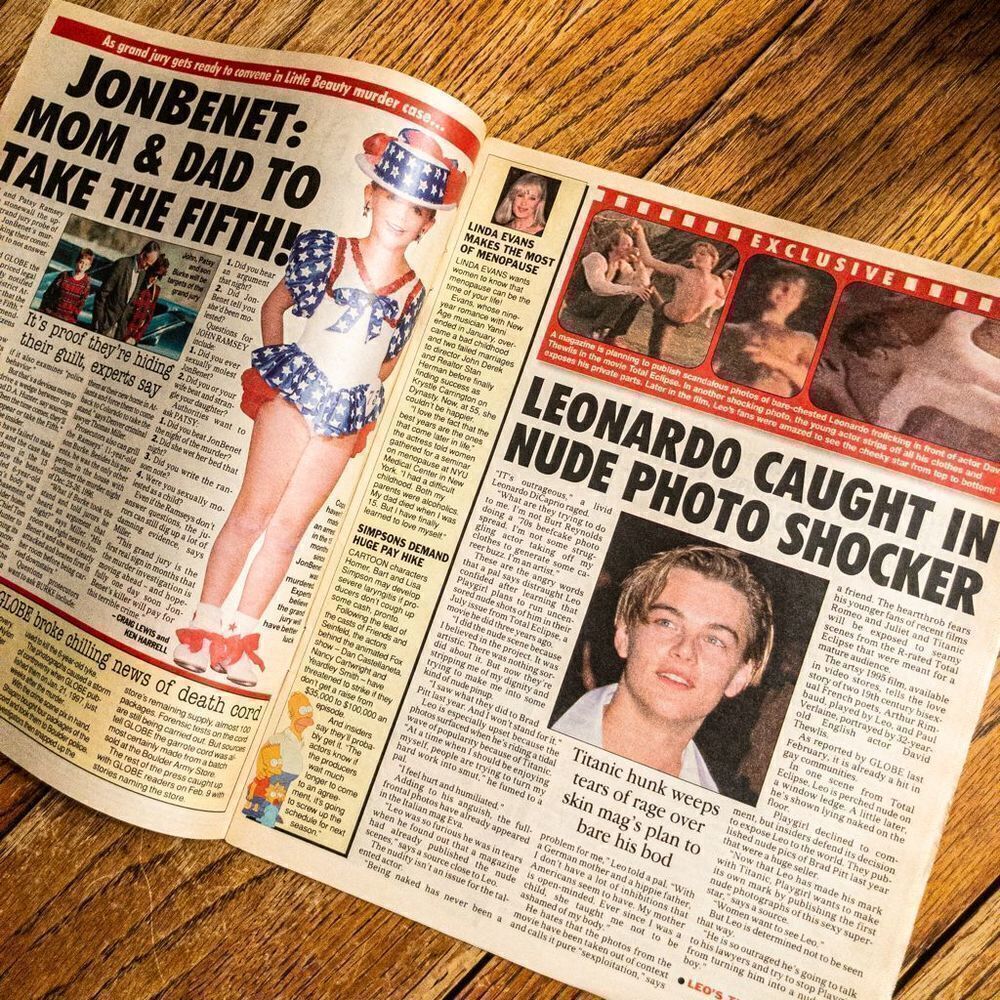 Globe Magazine Nude Leo DiCaprio March 31, 1998 - Picture 2 of 3